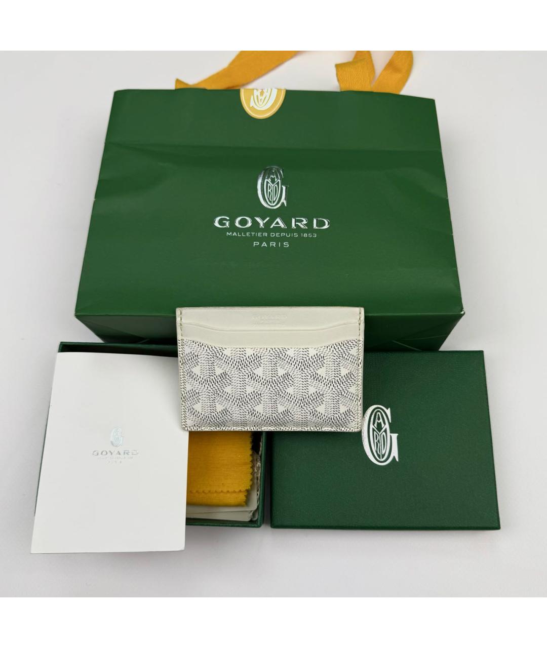 GOYARD Белый кожаный кардхолдер, фото 2