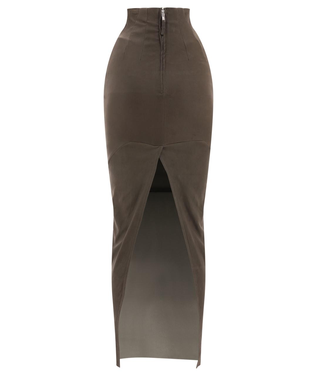 RICK OWENS Коричневая юбка макси, фото 2