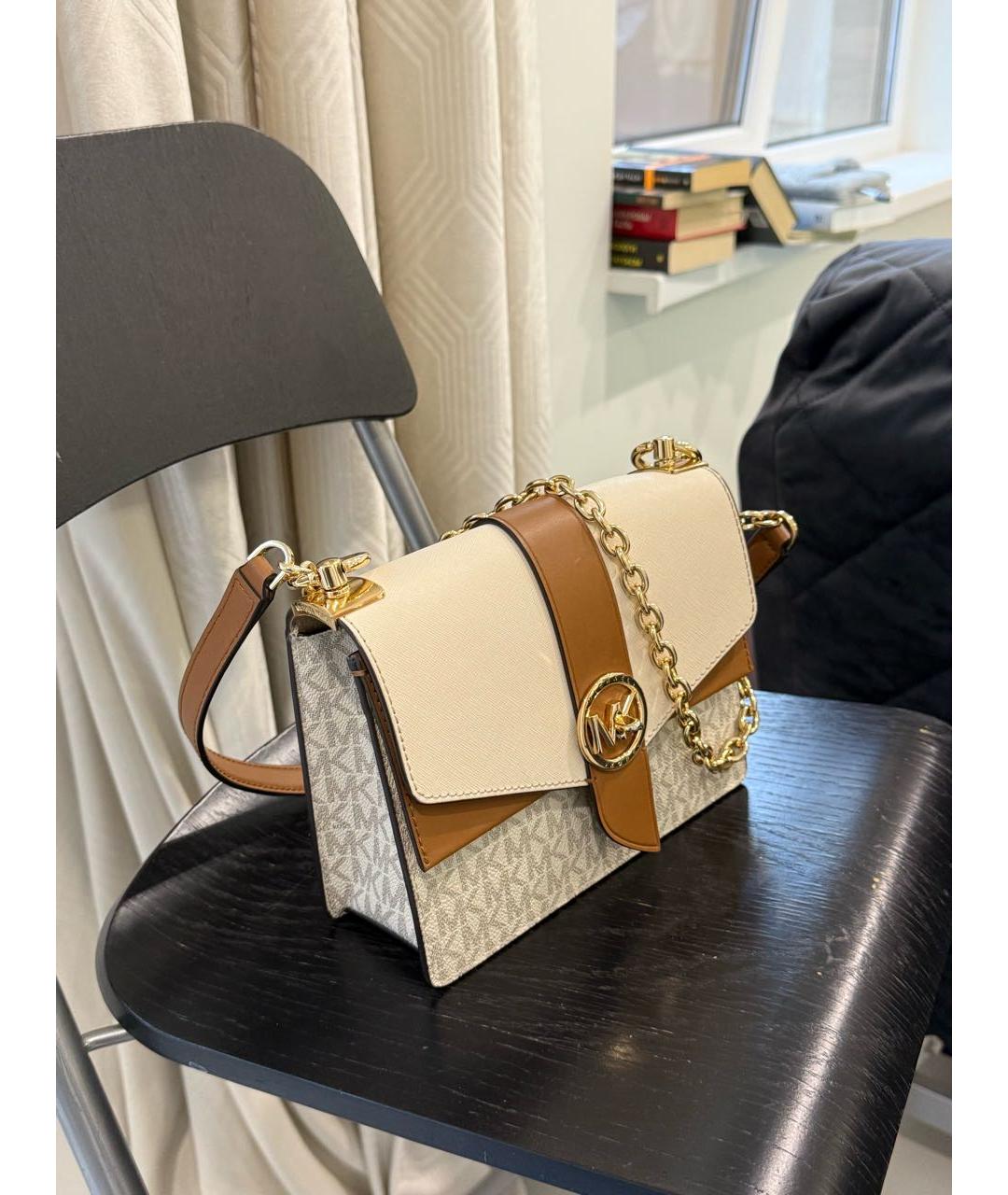 MICHAEL KORS Белая сумка через плечо из искусственной кожи, фото 2