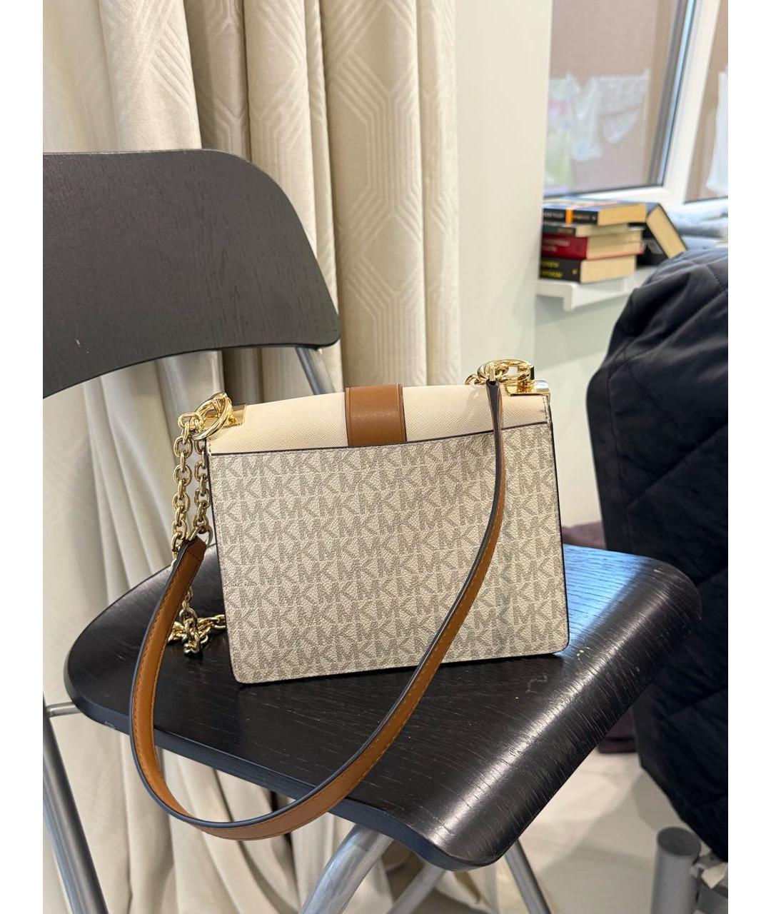 MICHAEL KORS Белая сумка через плечо из искусственной кожи, фото 3