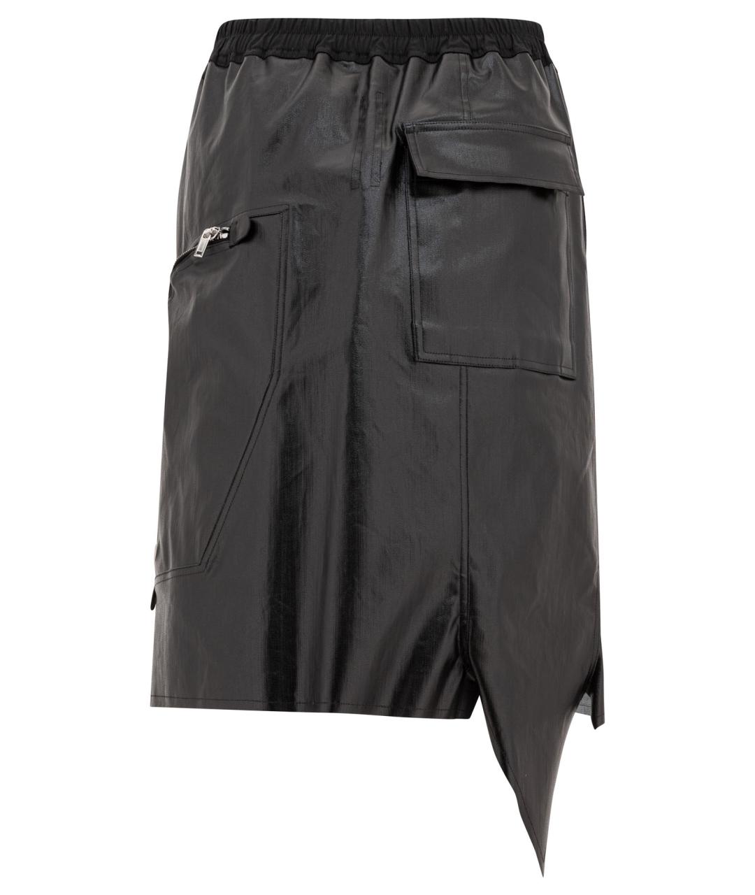 RICK OWENS Черная хлопковая юбка миди, фото 2