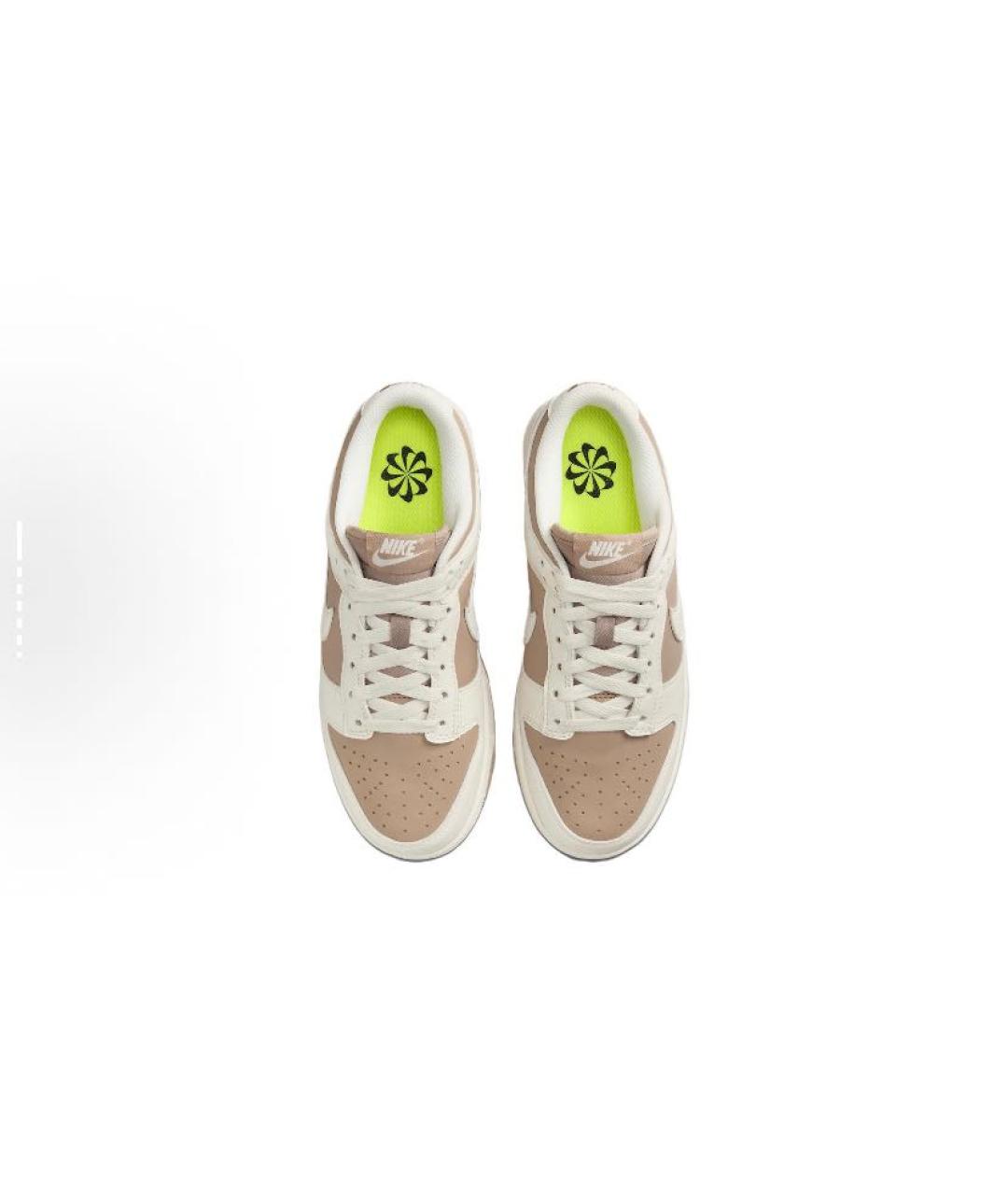 NIKE Бежевые кеды из искусственной кожи, фото 2