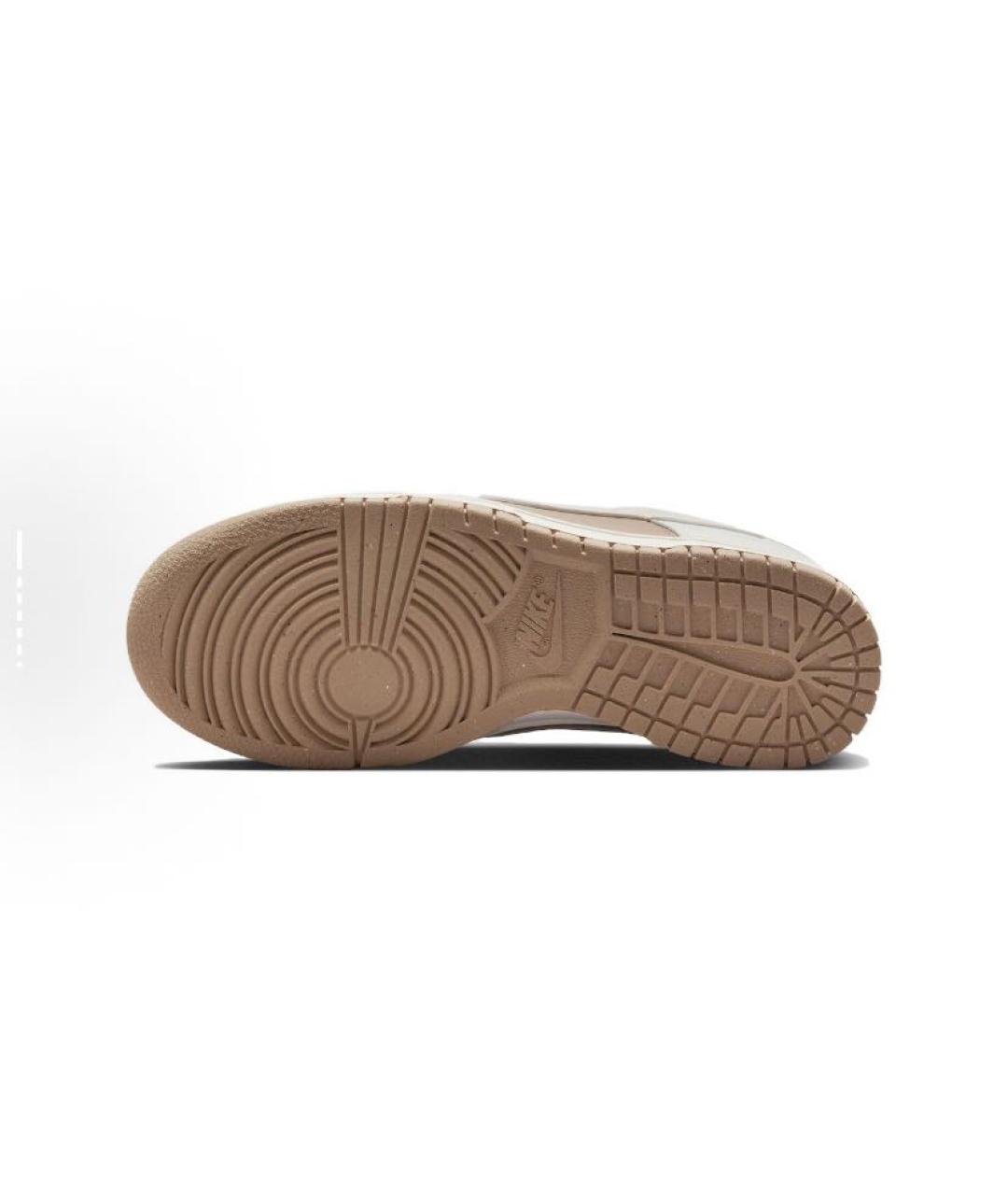 NIKE Бежевые кеды из искусственной кожи, фото 3