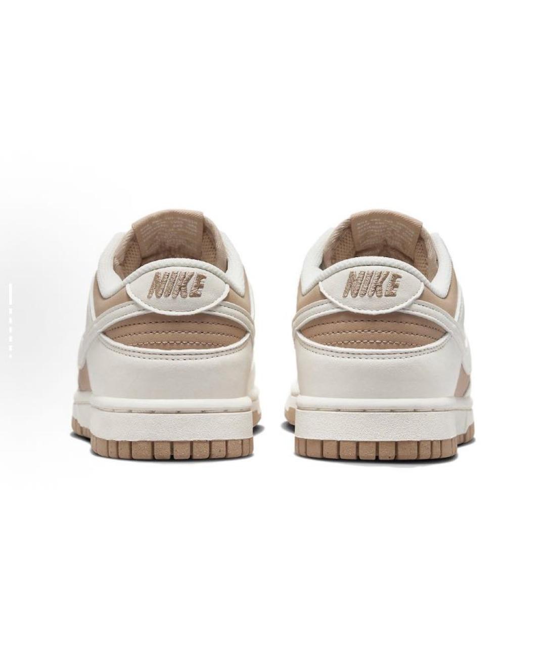 NIKE Бежевые кеды из искусственной кожи, фото 4