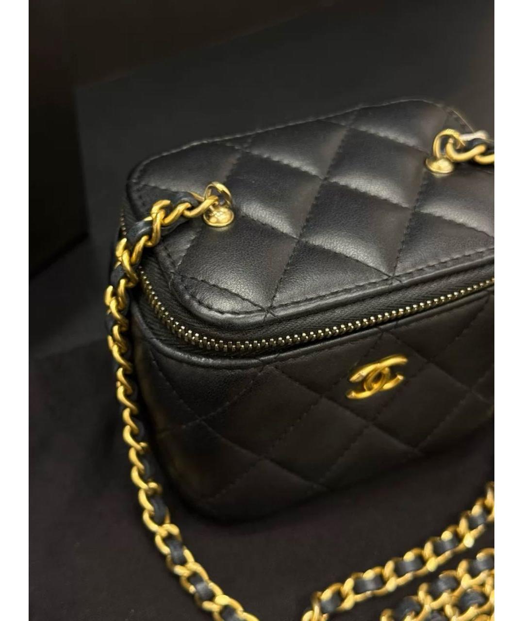 CHANEL Черная кожаная сумка через плечо, фото 3