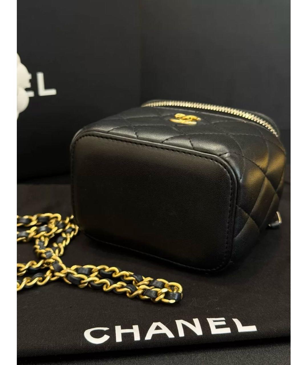 CHANEL Черная кожаная сумка через плечо, фото 6