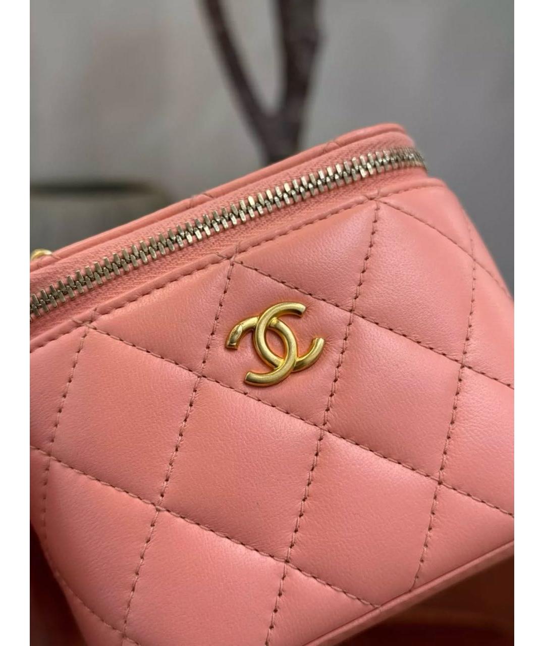 CHANEL Розовая кожаная сумка через плечо, фото 8