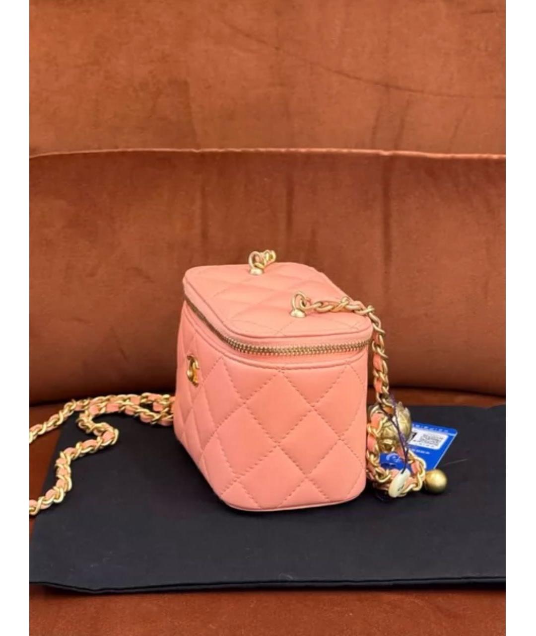 CHANEL Розовая кожаная сумка через плечо, фото 4