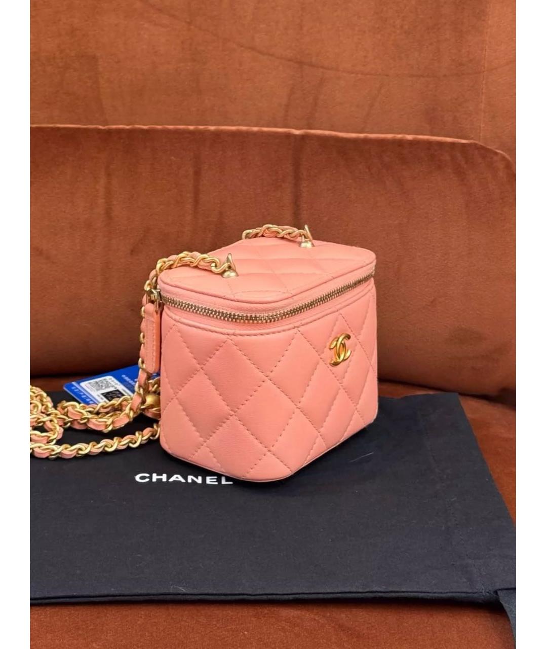 CHANEL Розовая кожаная сумка через плечо, фото 3
