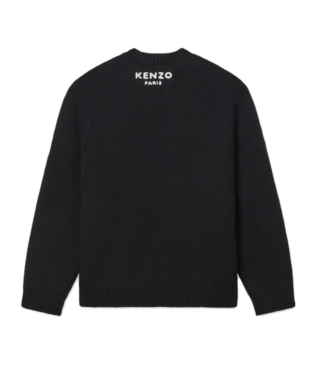 KENZO Черный хлопко-эластановый джемпер / свитер, фото 2