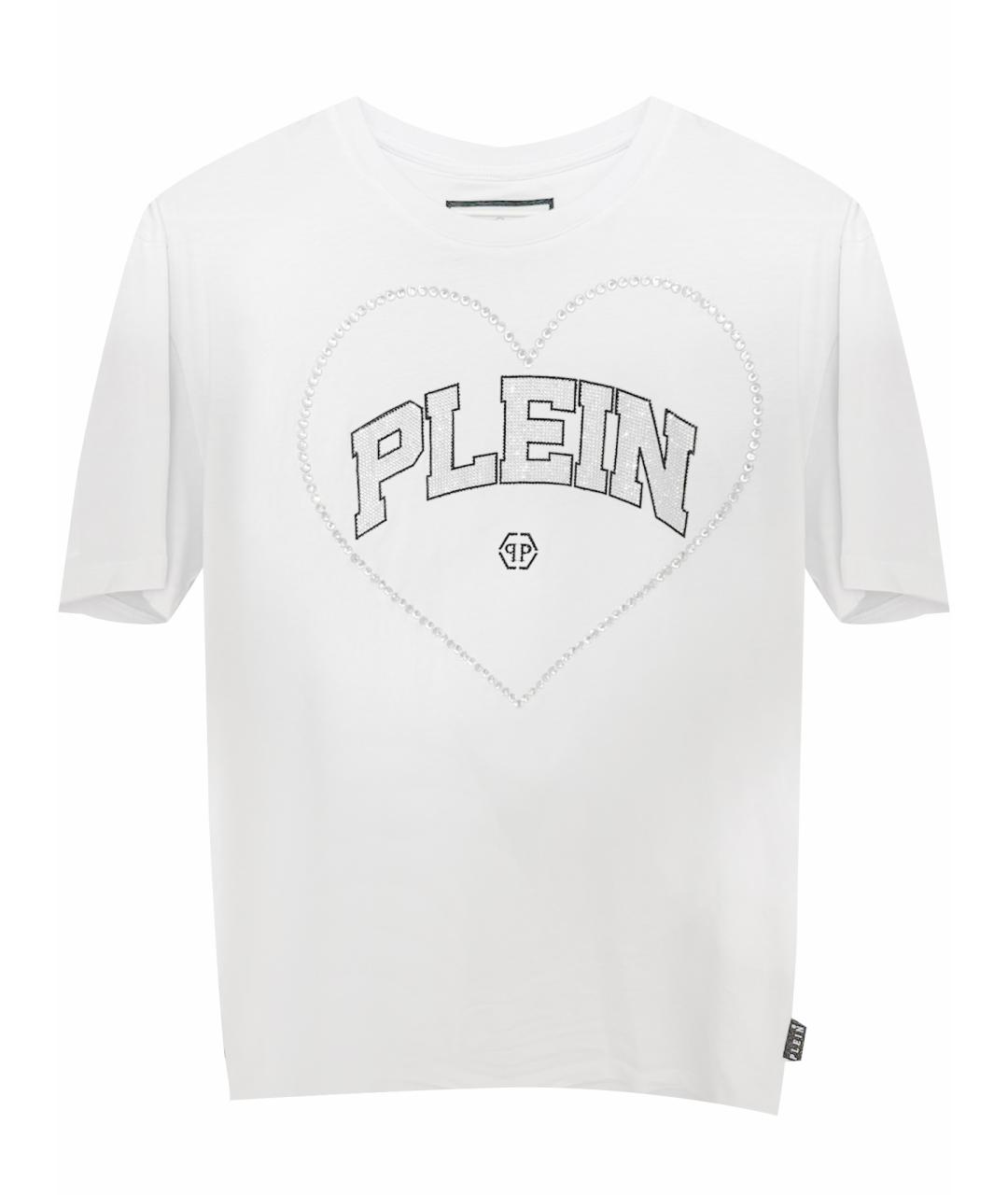 PHILIPP PLEIN Белая хлопковая футболка, фото 1