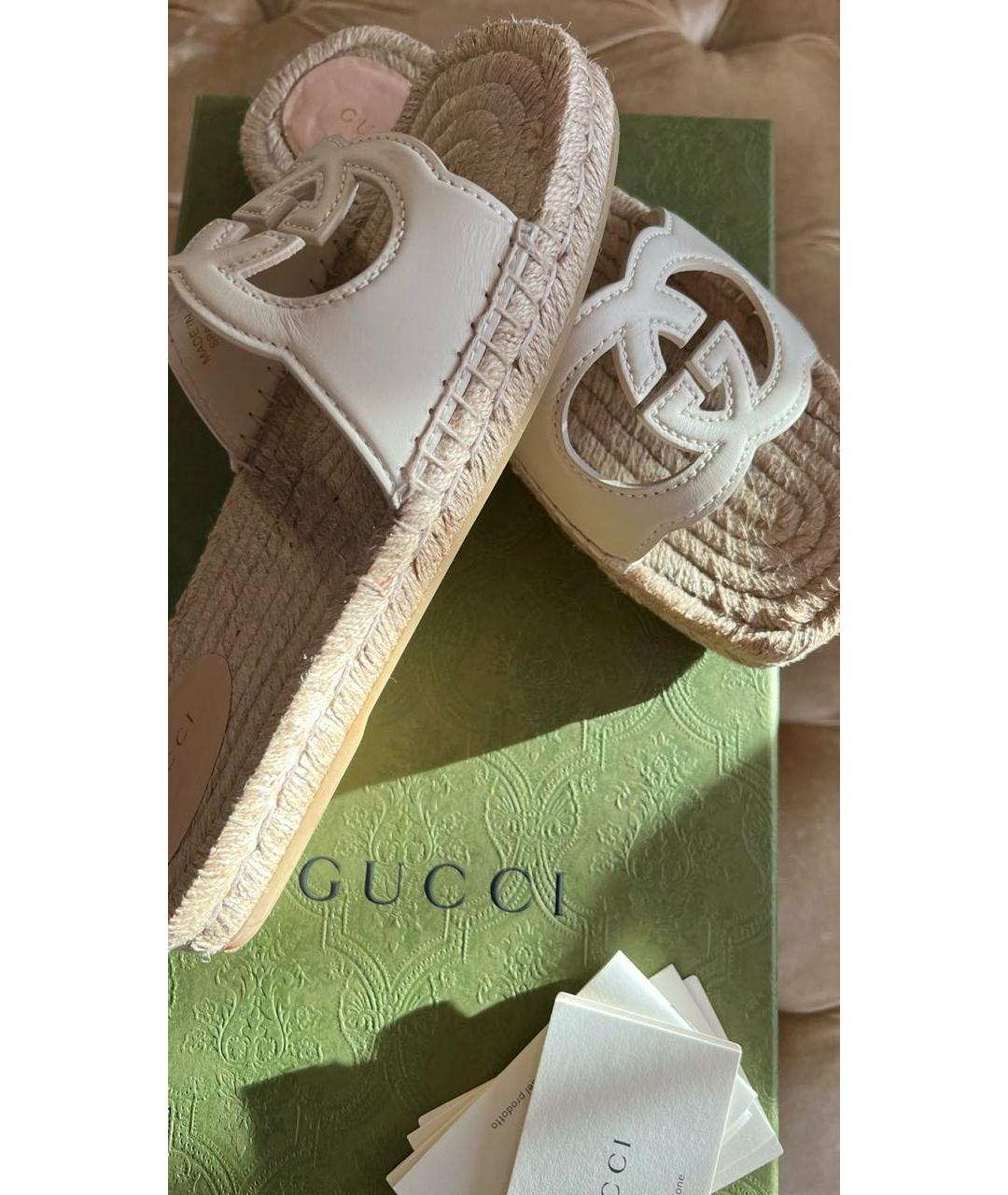 GUCCI Белые шлепанцы, фото 5
