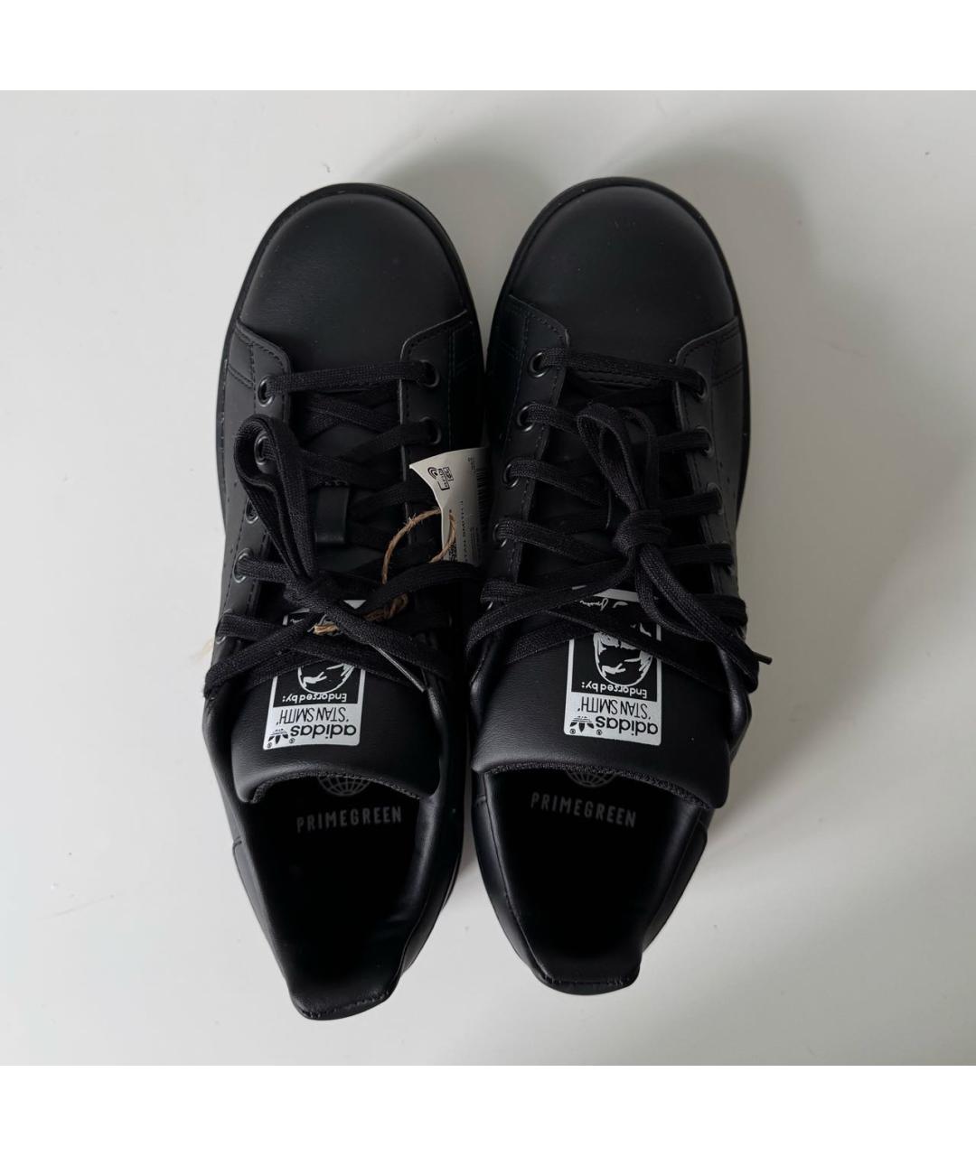 ADIDAS Черные кеды из искусственной кожи, фото 3