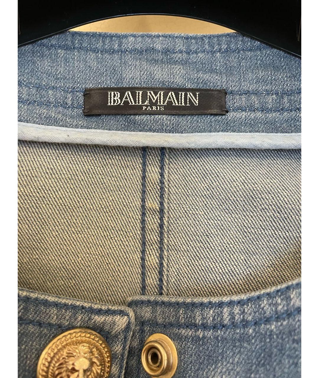 BALMAIN Голубое деним повседневное платье, фото 4