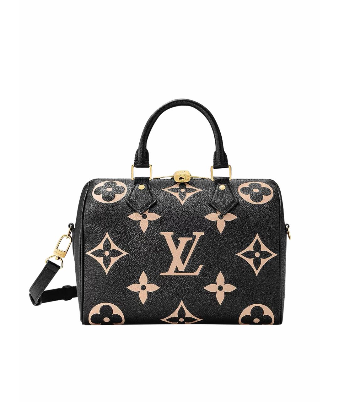 LOUIS VUITTON Черная кожаная сумка с короткими ручками, фото 1