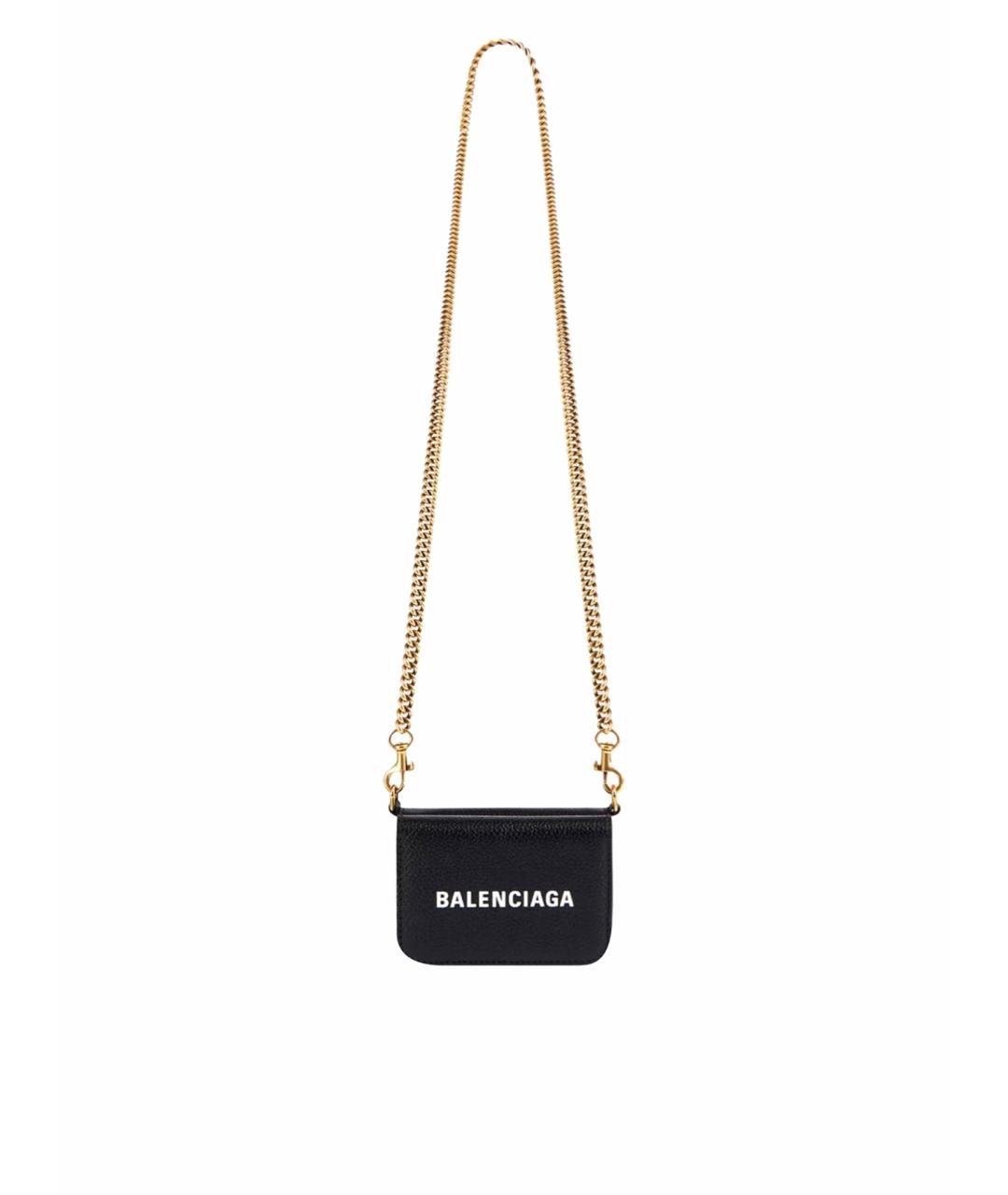 BALENCIAGA Черный кожаный кошелек, фото 1