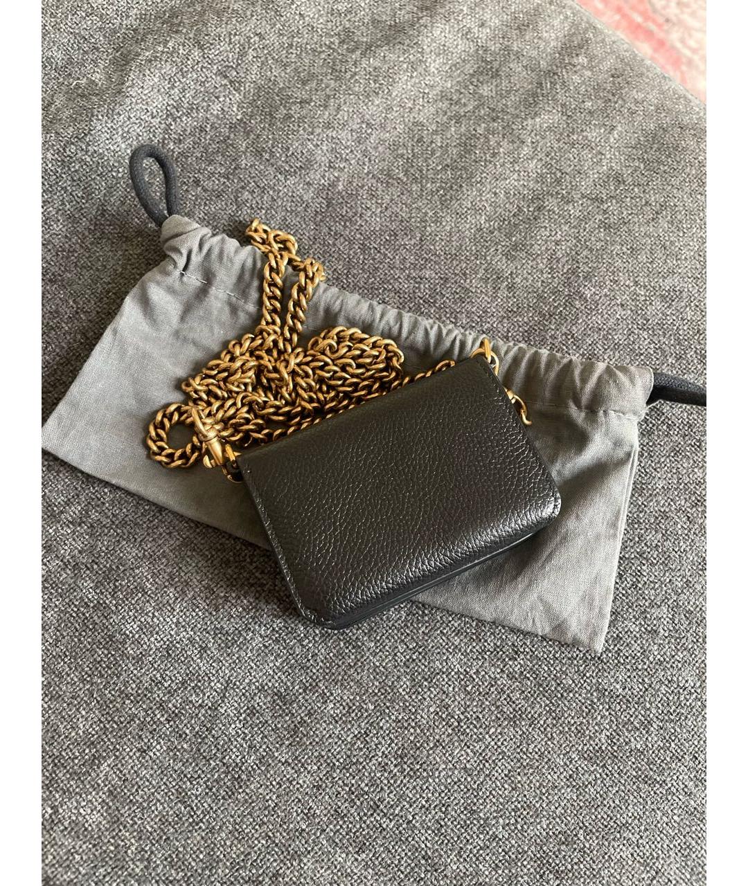 BALENCIAGA Черный кожаный кошелек, фото 6