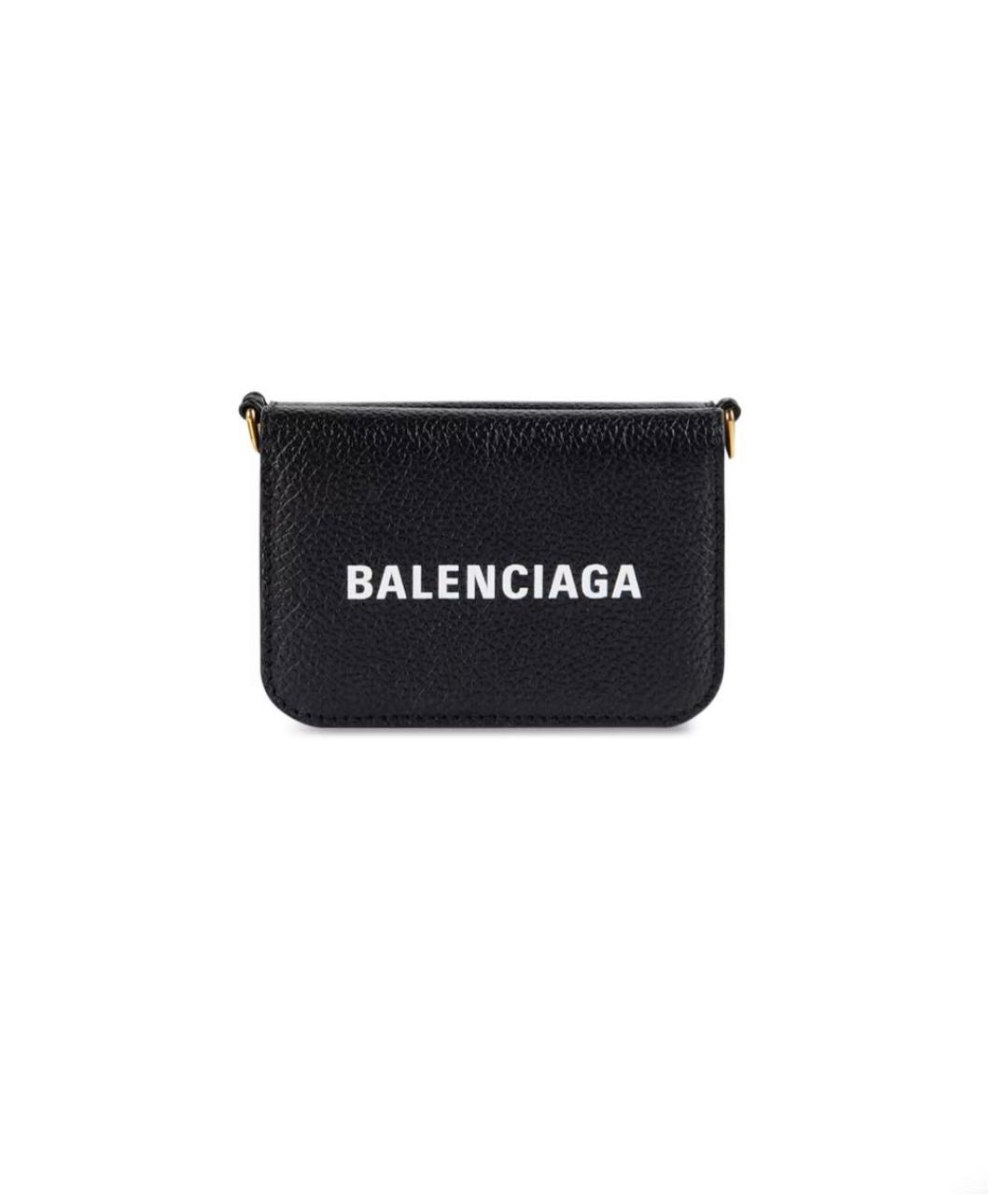 BALENCIAGA Черный кожаный кошелек, фото 2