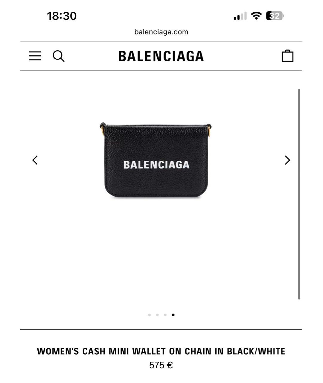 BALENCIAGA Черный кожаный кошелек, фото 7