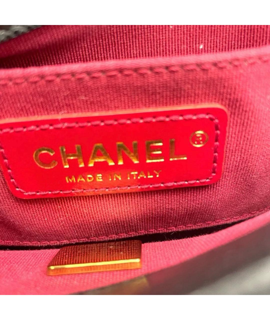 CHANEL Черная кожаная сумка через плечо, фото 7