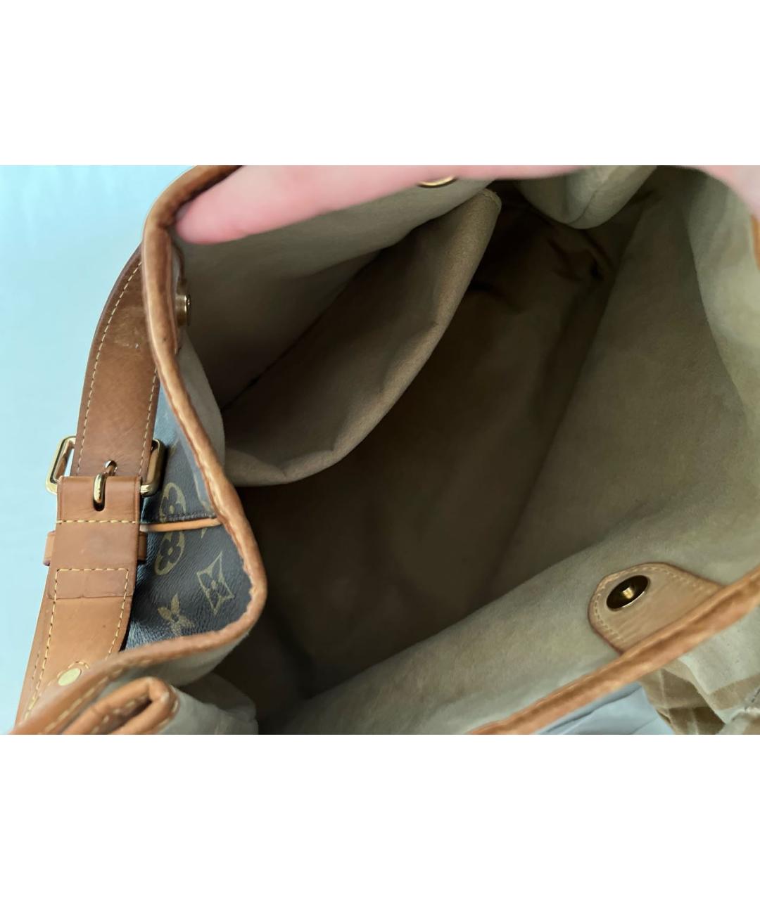 LOUIS VUITTON Коричневая кожаная сумка через плечо, фото 4