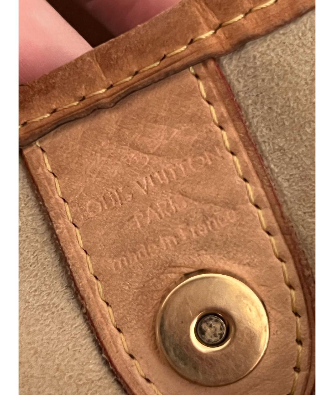 LOUIS VUITTON Коричневая кожаная сумка через плечо, фото 6