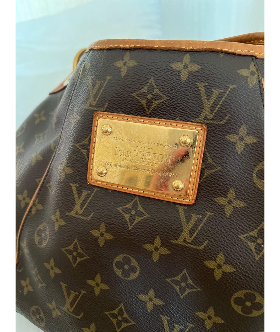 LOUIS VUITTON Коричневая кожаная сумка через плечо, фото 2