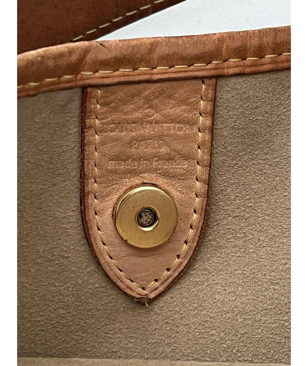 LOUIS VUITTON Коричневая кожаная сумка через плечо, фото 7