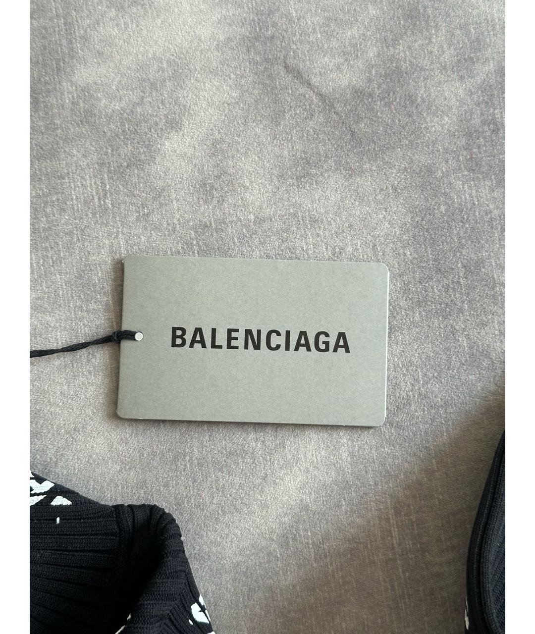 BALENCIAGA Черное хлопко-эластановое повседневное платье, фото 5