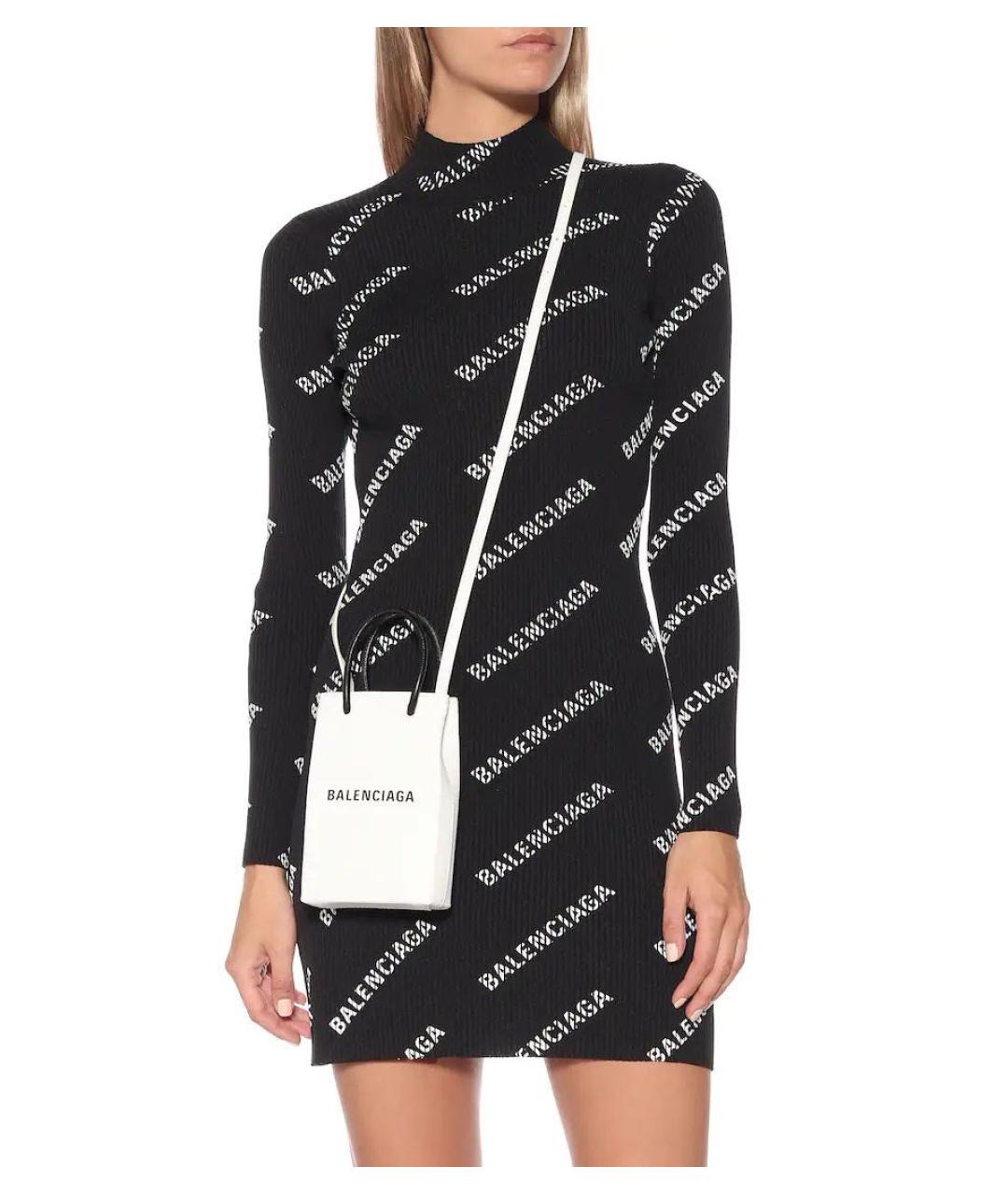 BALENCIAGA Черное хлопко-эластановое повседневное платье, фото 7