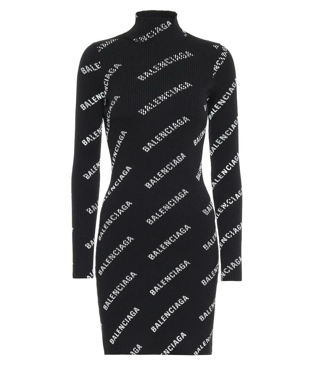 BALENCIAGA Черное хлопко-эластановое повседневное платье, фото 9