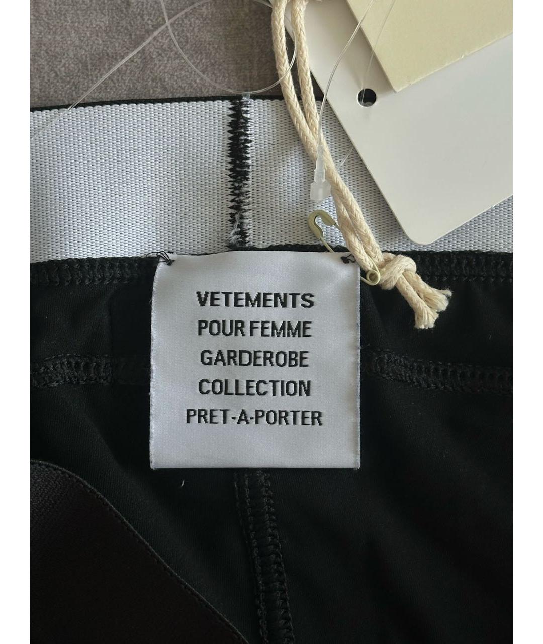 VETEMENTS Черные полиэстеровые шорты, фото 3