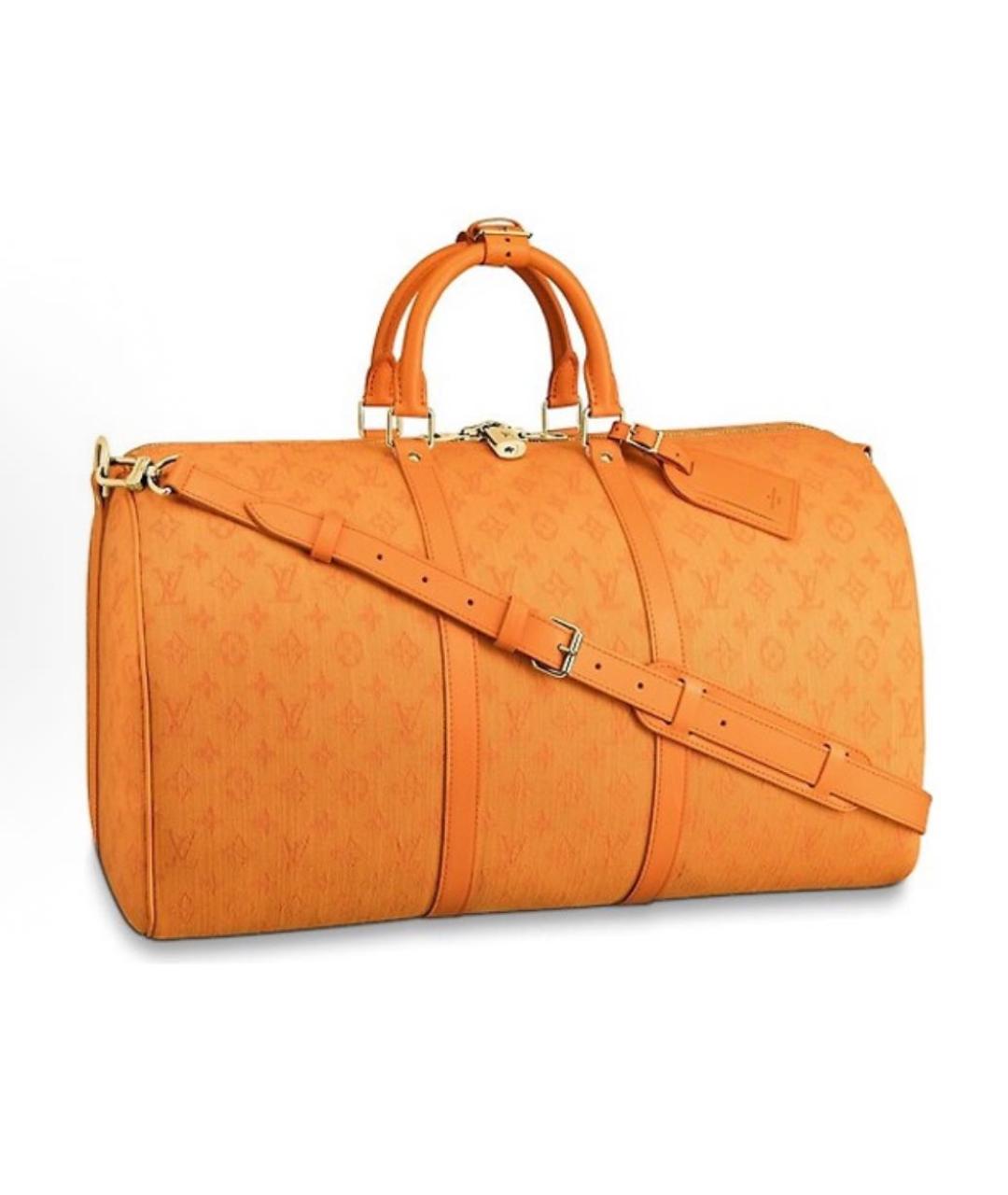 LOUIS VUITTON Оранжевая дорожная/спортивная сумка, фото 5