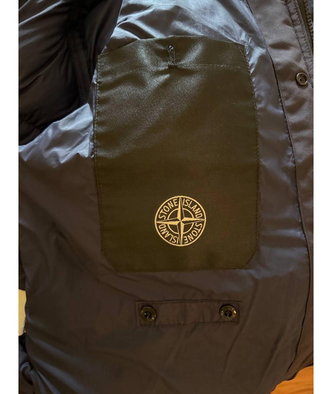 STONE ISLAND Темно-синий пуховик, фото 4