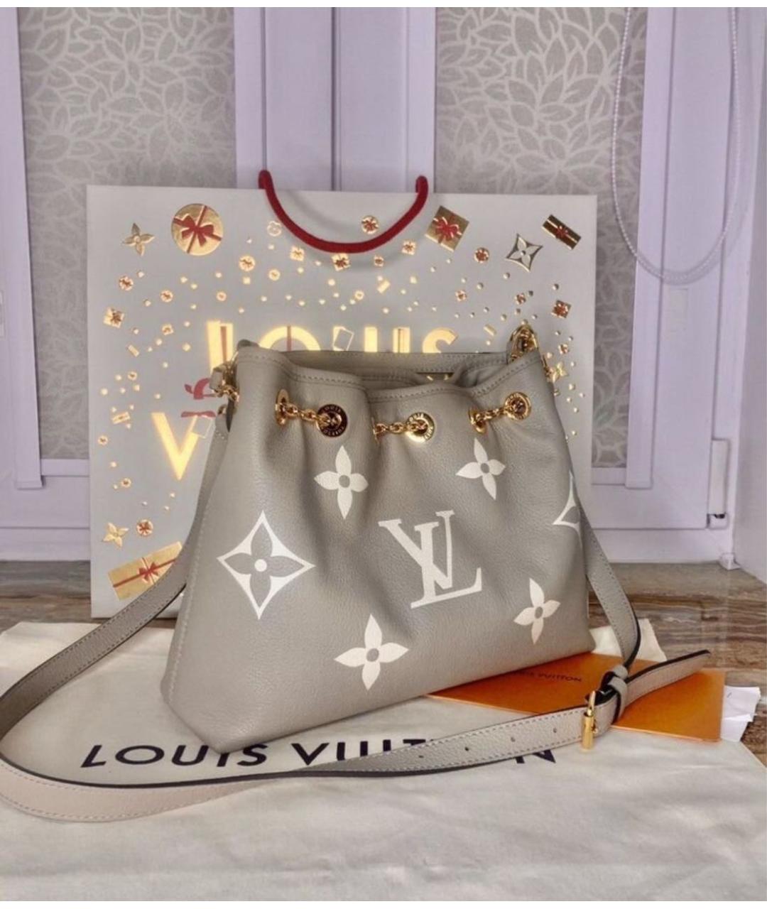 LOUIS VUITTON Бежевая кожаная сумка тоут, фото 2
