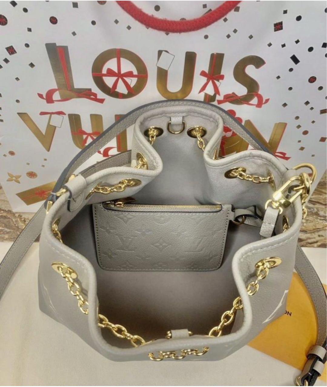 LOUIS VUITTON Бежевая кожаная сумка тоут, фото 5