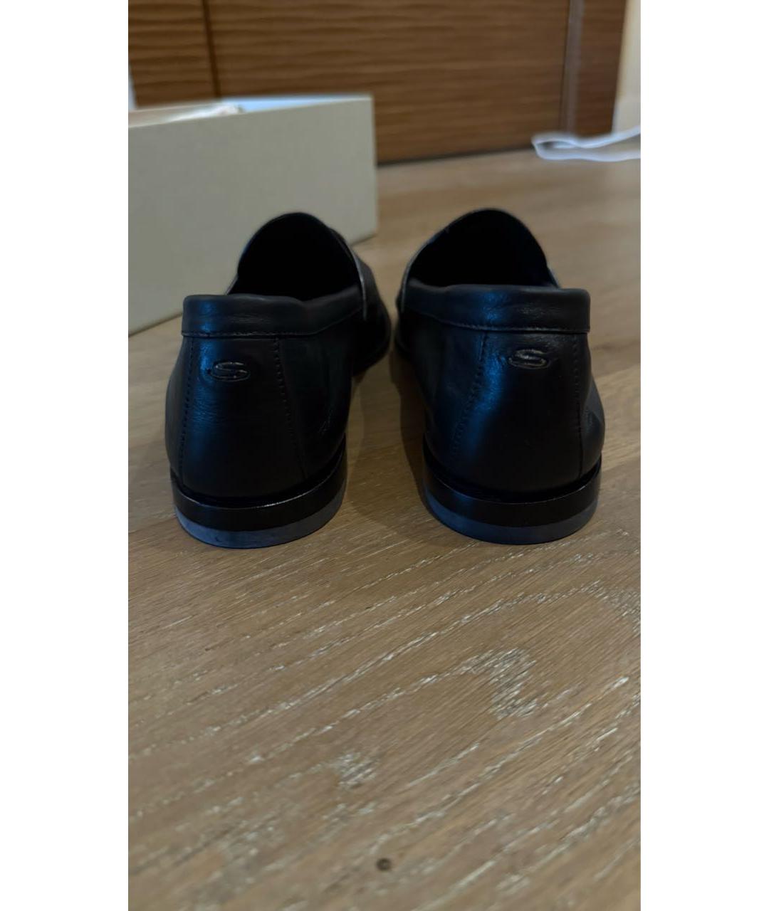 SANTONI Черные кожаные лоферы, фото 4