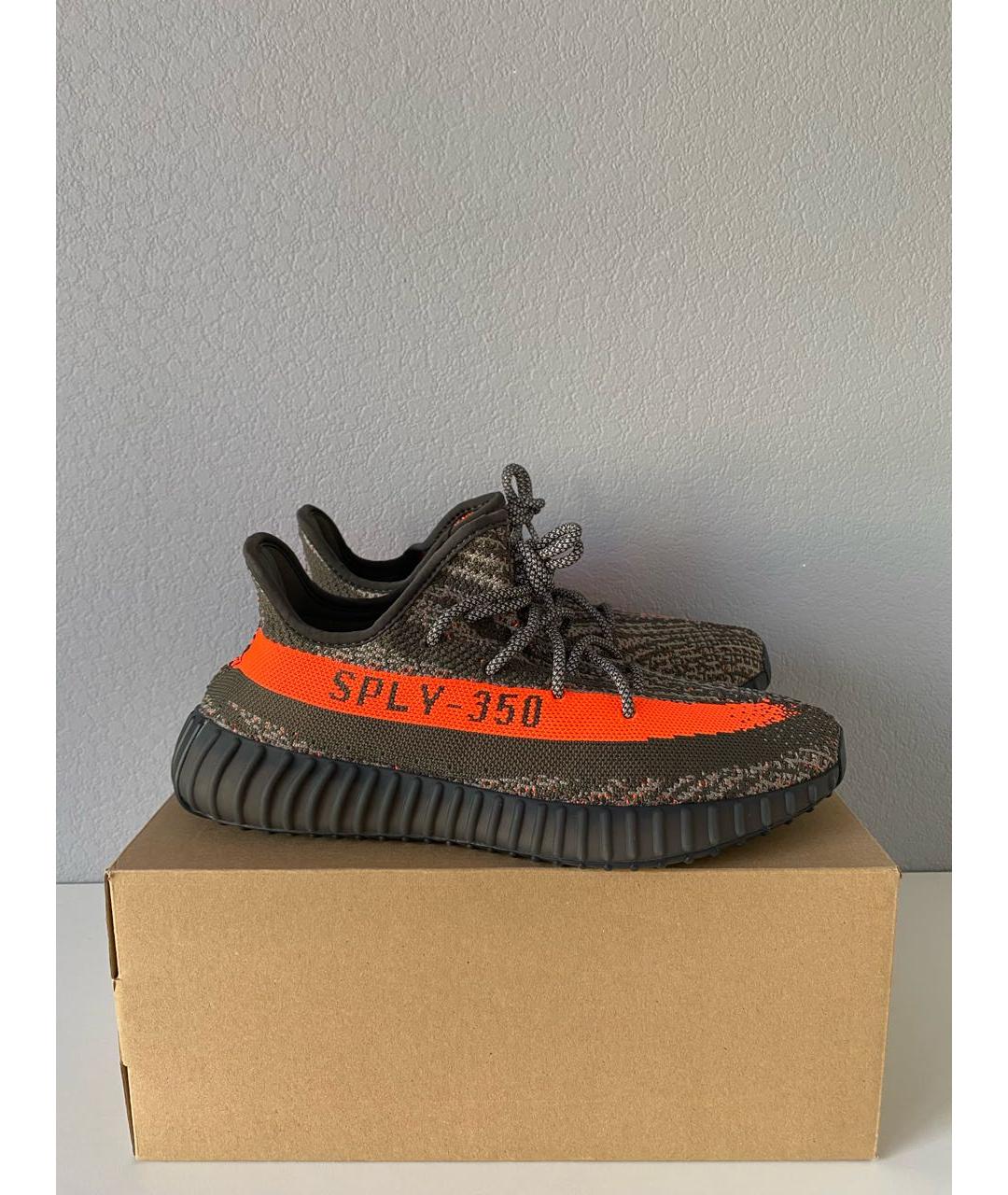 ADIDAS YEEZY Антрацитовые текстильные кроссовки, фото 4