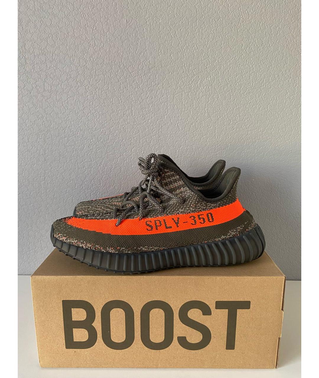 ADIDAS YEEZY Антрацитовые текстильные кроссовки, фото 3
