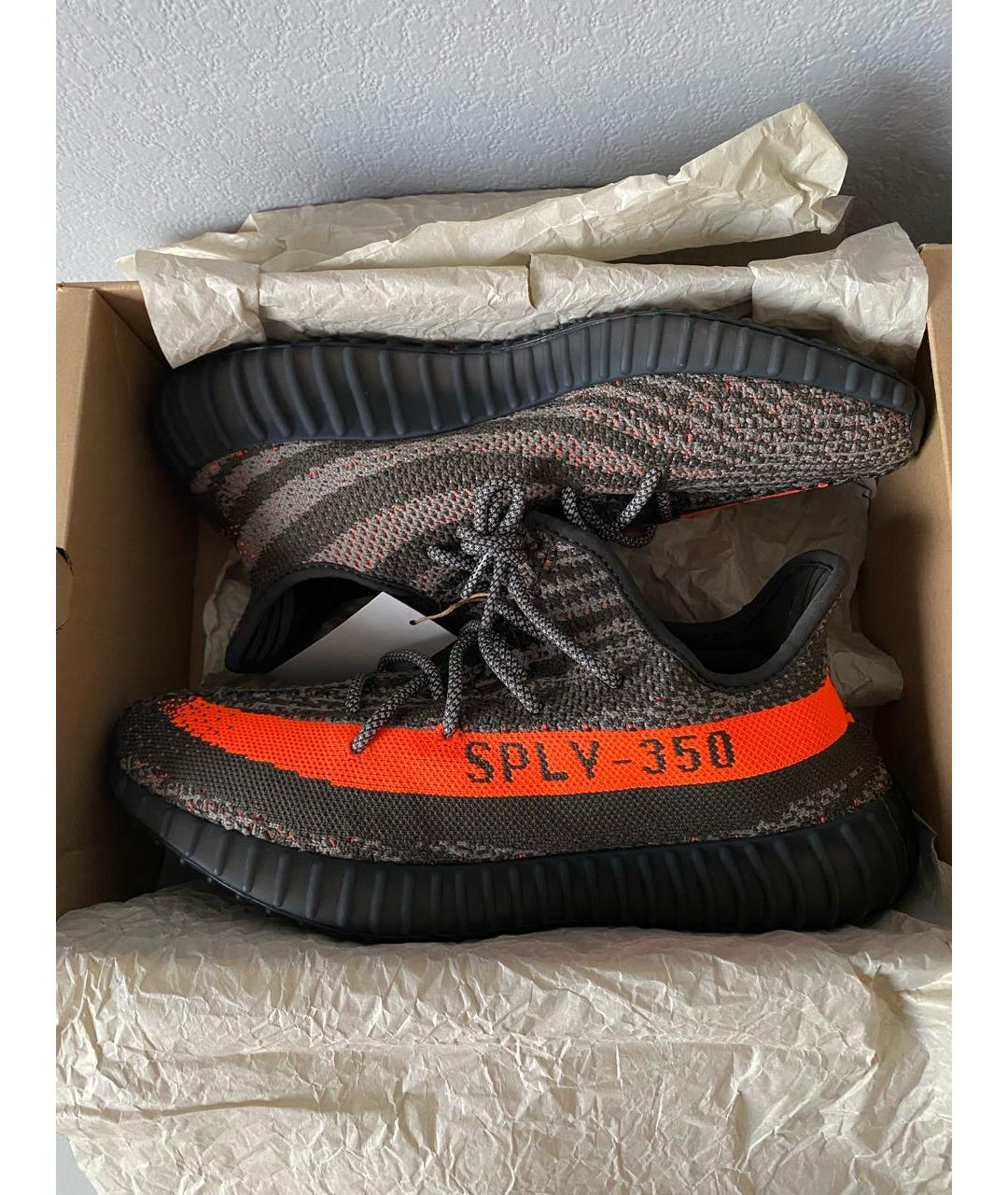 ADIDAS YEEZY Антрацитовые текстильные кроссовки, фото 2