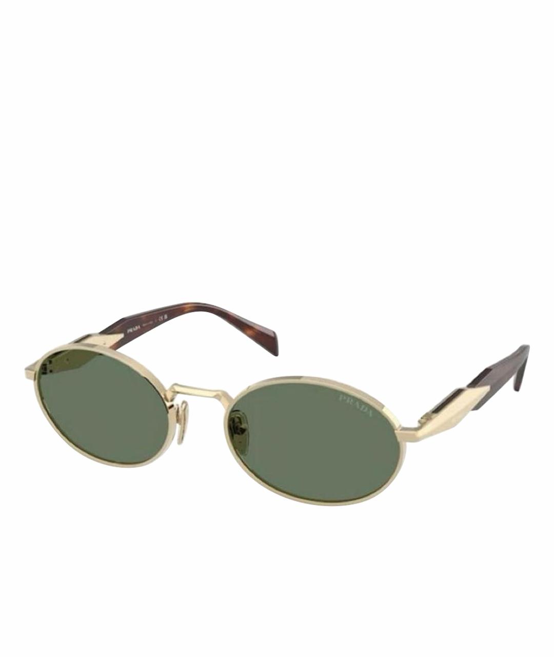 PRADA Зеленые металлические солнцезащитные очки, фото 1