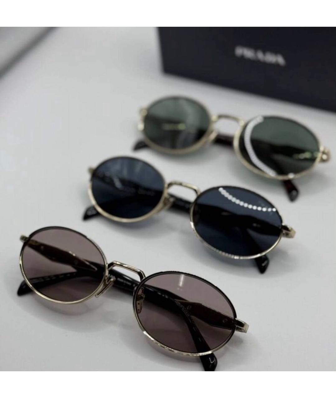 PRADA Зеленые металлические солнцезащитные очки, фото 4