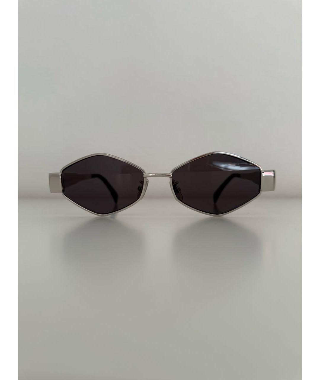 CELINE Серебряные металлические солнцезащитные очки, фото 5