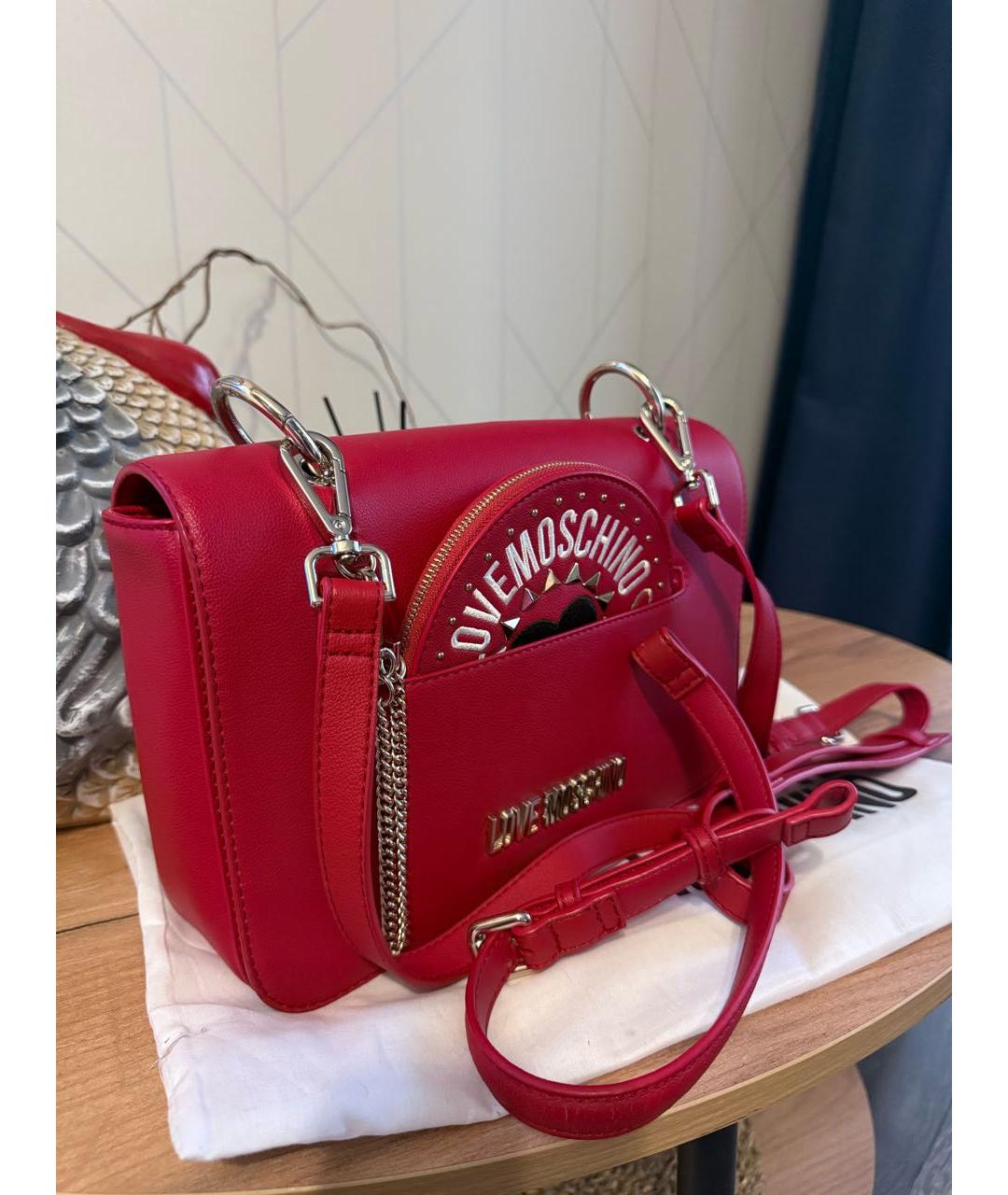 LOVE MOSCHINO Красная сумка тоут из искусственной кожи, фото 2