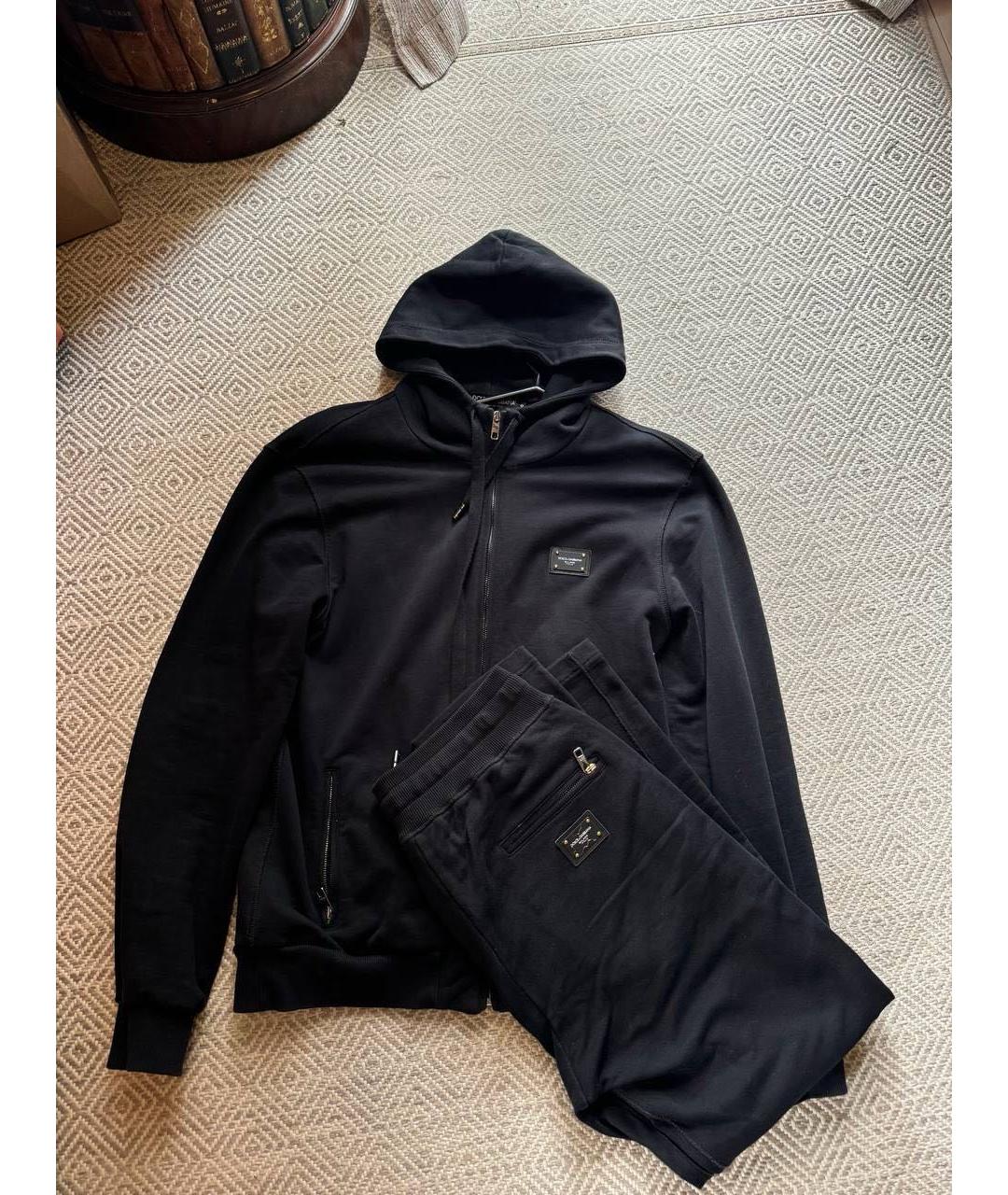 DOLCE&GABBANA Черный хлопковый спортивный костюм, фото 4