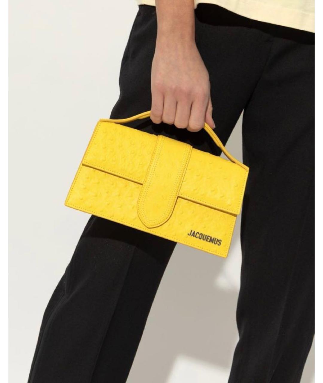 JACQUEMUS Желтая кожаная сумка через плечо, фото 5
