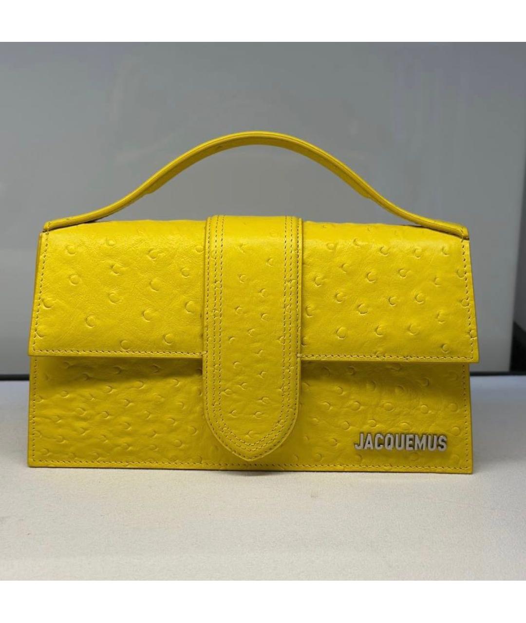 JACQUEMUS Желтая кожаная сумка через плечо, фото 9