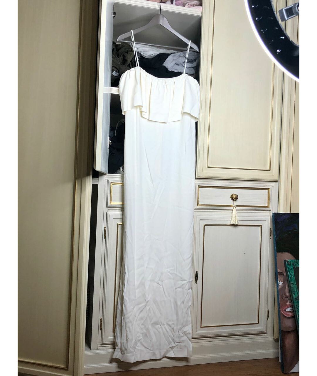 MSGM Белое вискозное коктейльное платье, фото 5