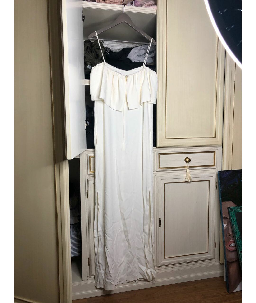 MSGM Белое вискозное коктейльное платье, фото 2