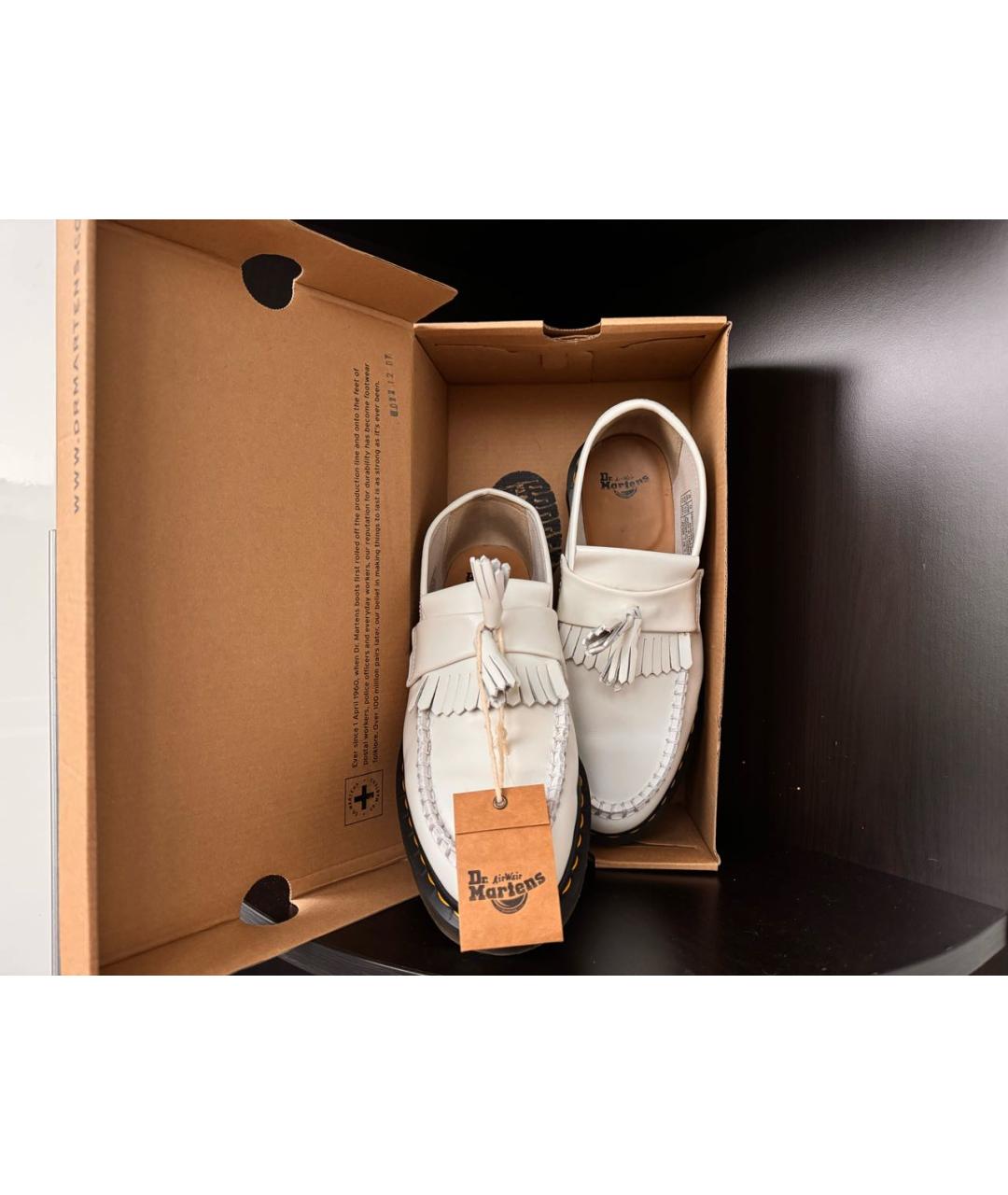 DR. MARTENS Белые кожаные лоферы, фото 5